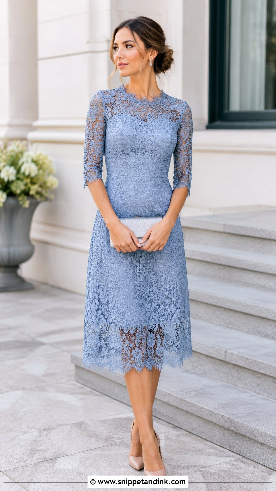 Lace Midi Dress Standesamt Outfit - Snippet and Ink - 25 Standesamt Outfit Gast Ideas