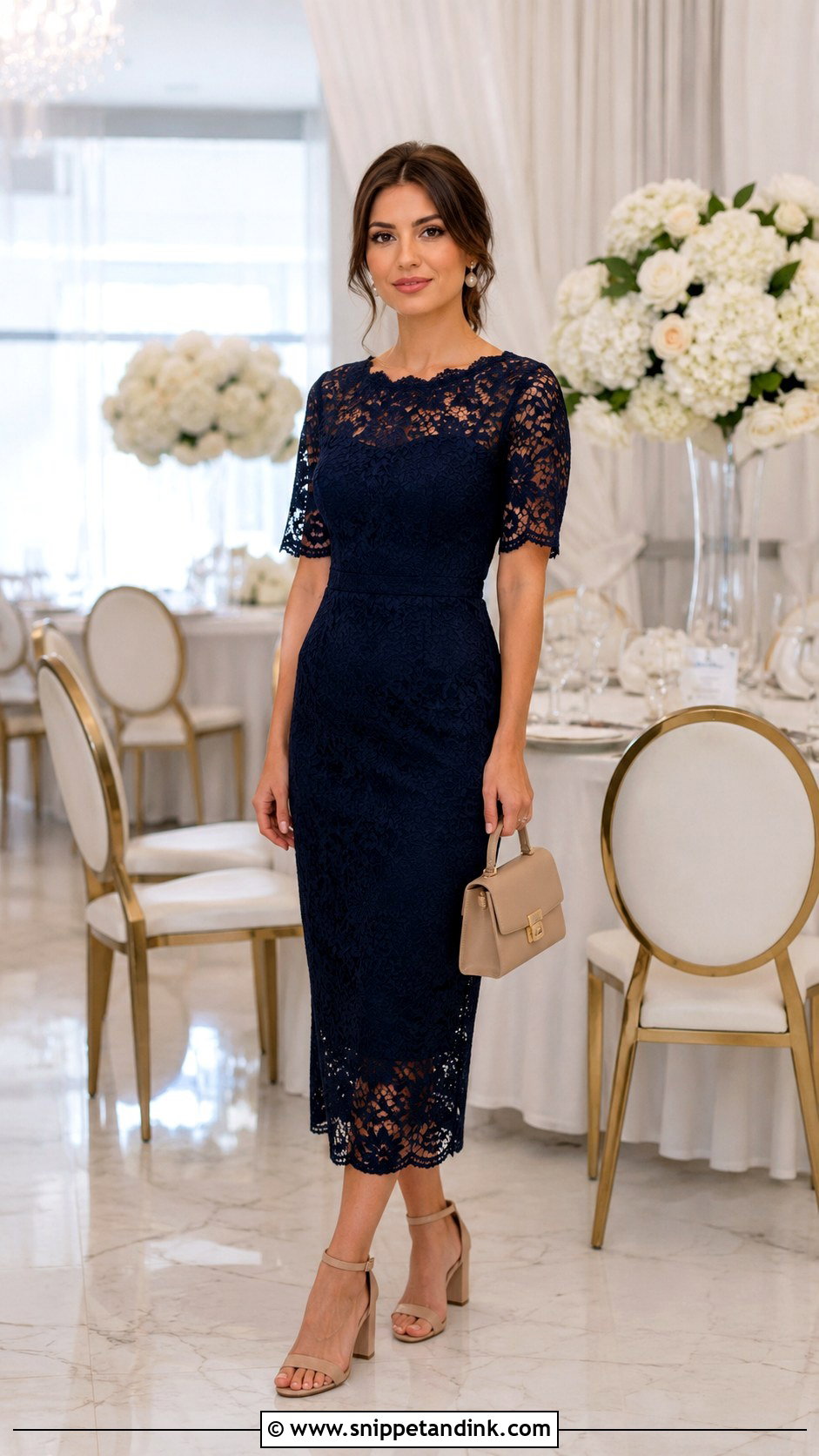 Lace Midi Dress Wedding Attire - Snippet and Ink - 25 Dressy Casual Wedding Attire Ideas