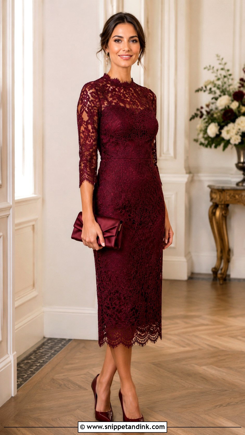 Lace Midi Dress Wedding Cocktail Attire - Snippet and Ink - 30 Wedding Cocktail Attire for Women Ideas