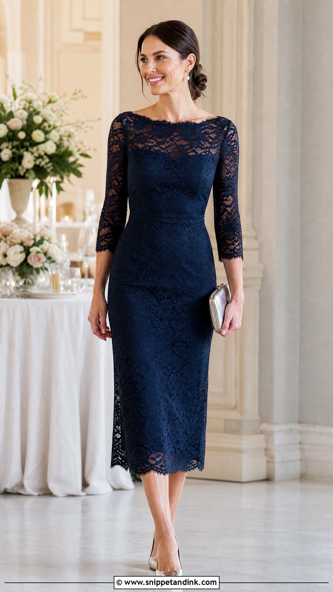 Lace Midi Dress Wedding Outfit - Snippet and Ink - 25 Clothes for Wedding Ideas