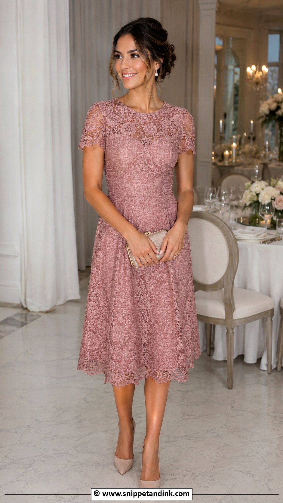 Lace Midi Dress Wedding Party - Snippet and Ink - 30 Dress for Wedding Party Ideas