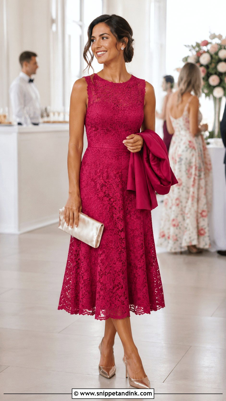 Lace Midi Dress for Summer Wedding - Snippet and Ink - 20 Dress for Summer Wedding Ideas