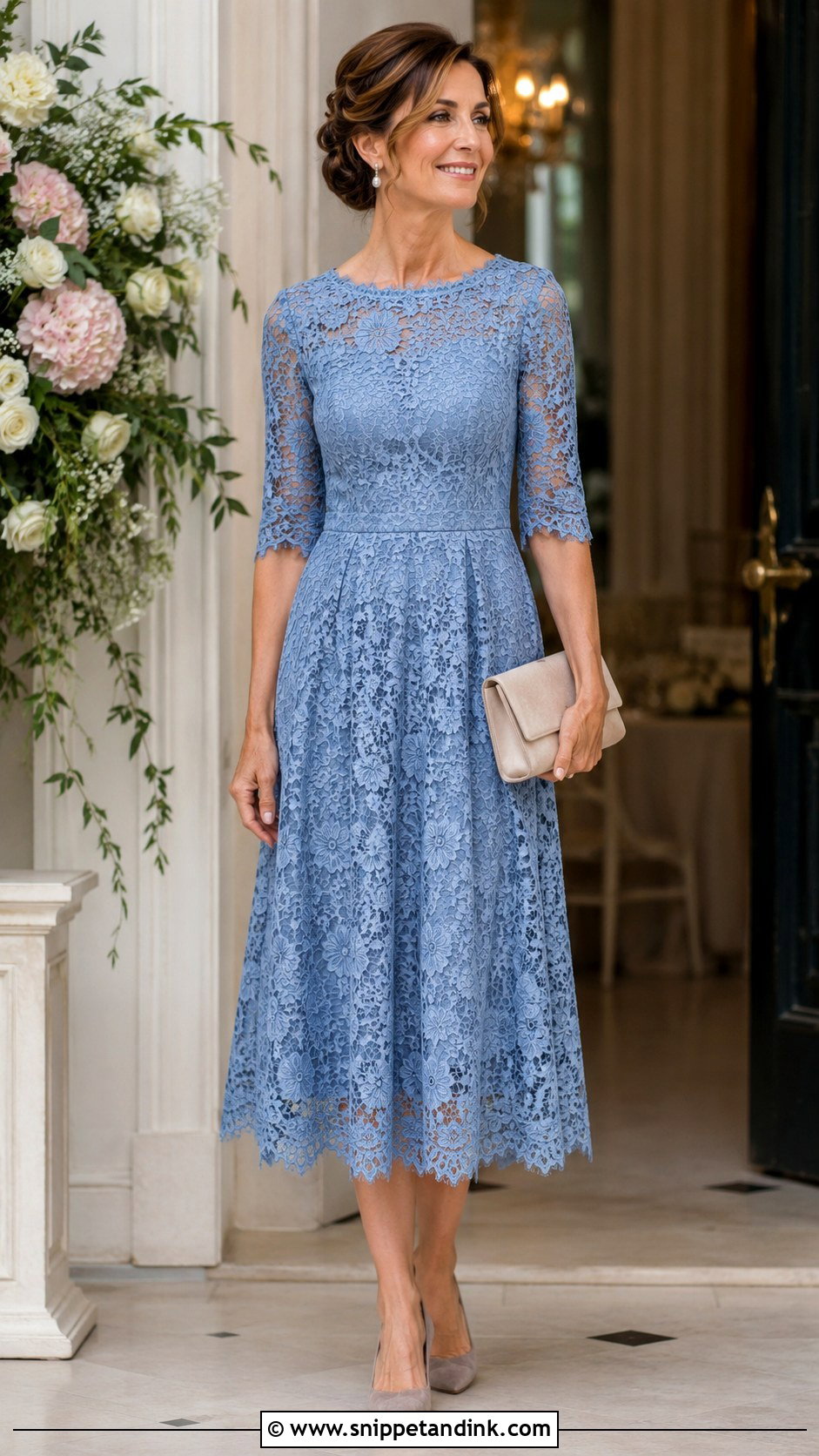 Lace Midi Fancy Dress for Wedding - Snippet and Ink - 20 Fancy Dress for Wedding Ideas