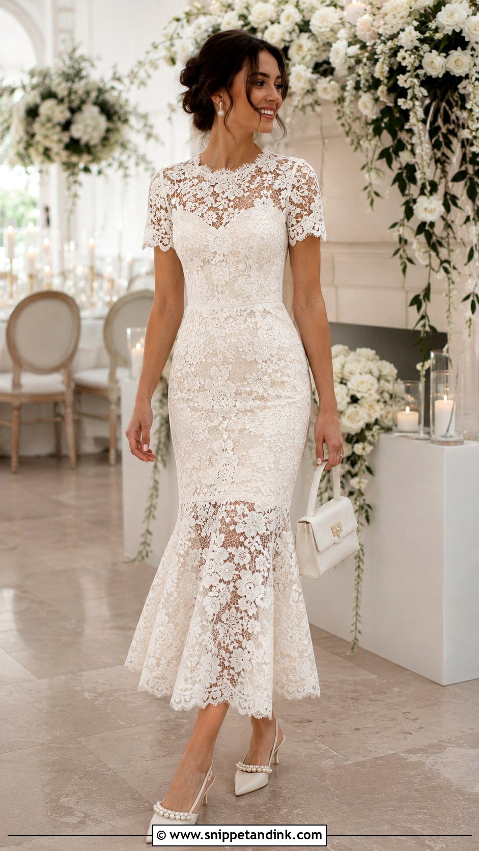 Lace Midi First Dance Dress - Snippet and Ink - 20 First Dance Dress Ideas