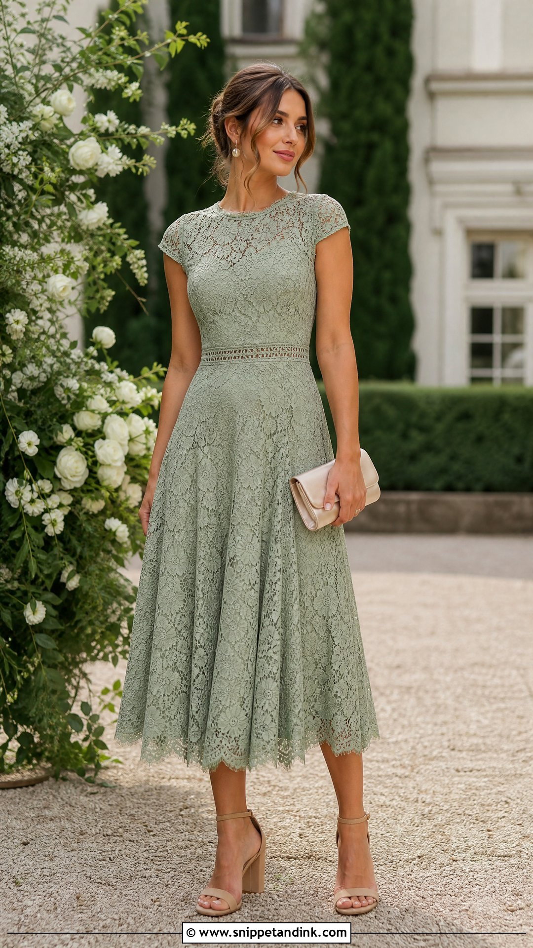 Lace Midi Garden Wedding Dress - Snippet and Ink - 25 Garden Wedding Dresses