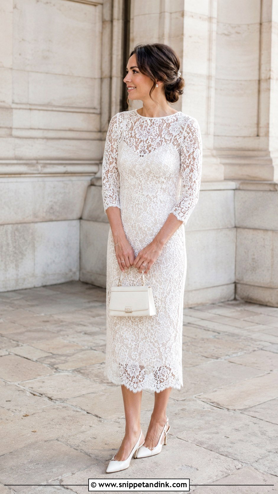 Lace Midi Second Wedding Dress - Snippet and Ink - 20 2nd Wedding Dresses