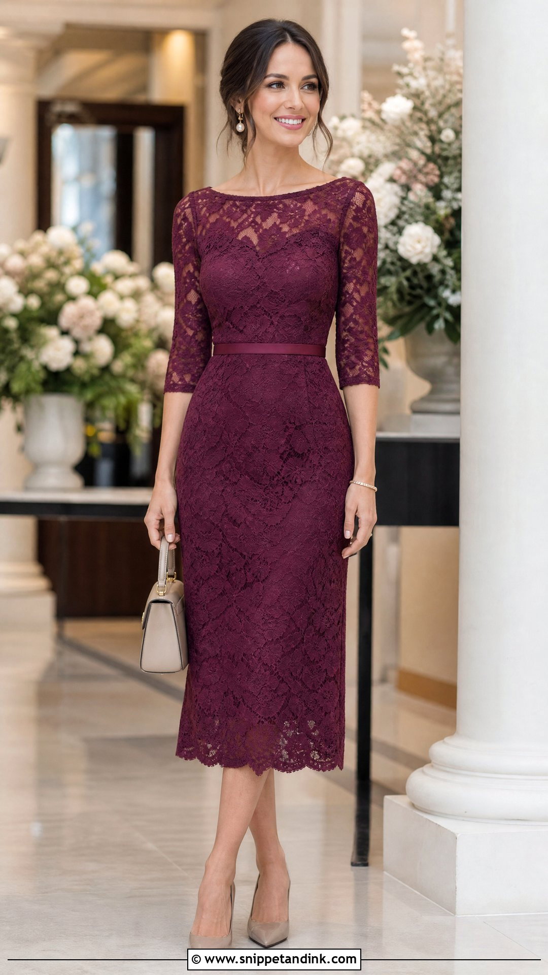 Lace Midi Sister Wedding Dress - Snippet and Ink - 20 Sister Wedding Dresses