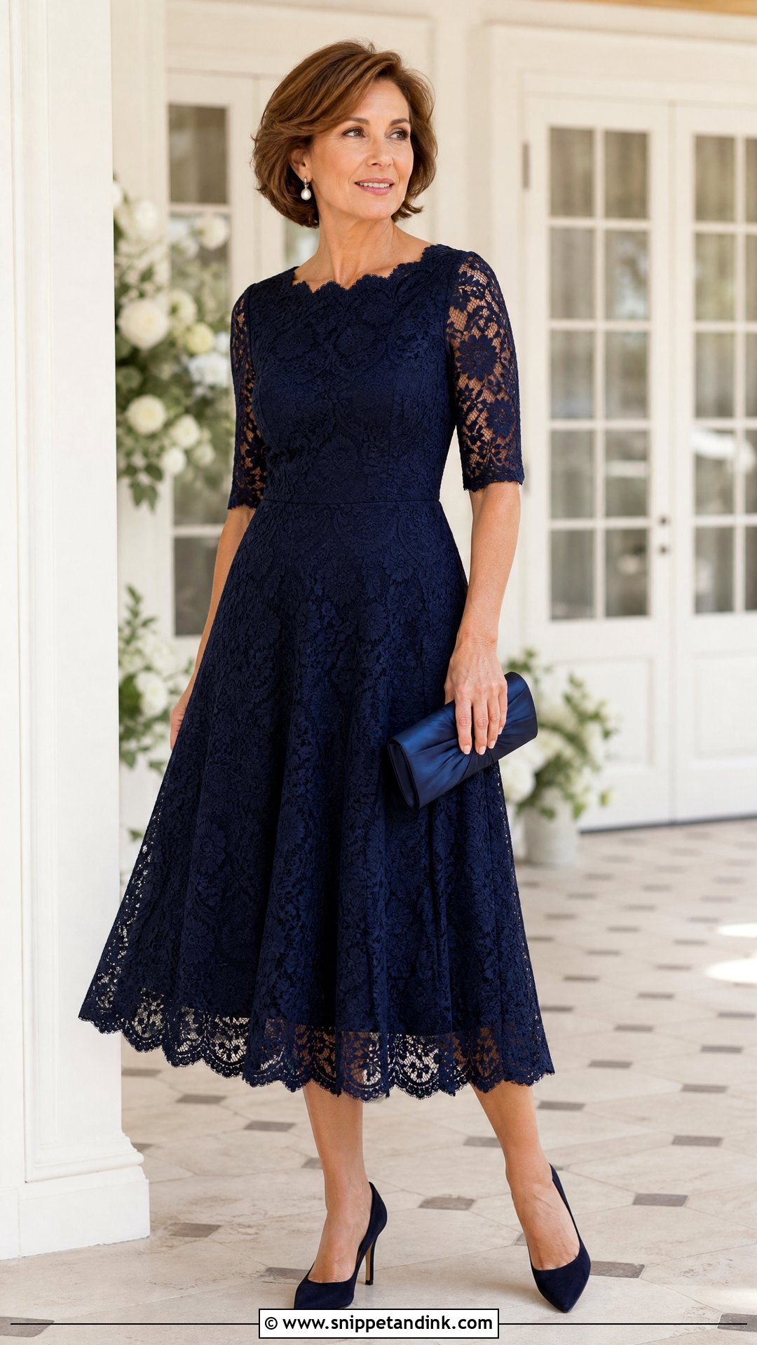 Lace Midi Wedding Guest Dress - Snippet and Ink - 25 Wedding Wear Dresses