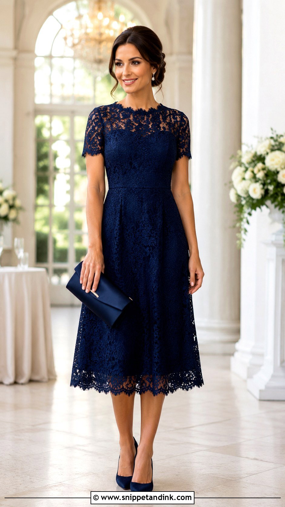 Lace Midi Wedding Guest Dress - Snippet and Ink - 20 Dresses to Attend a Wedding