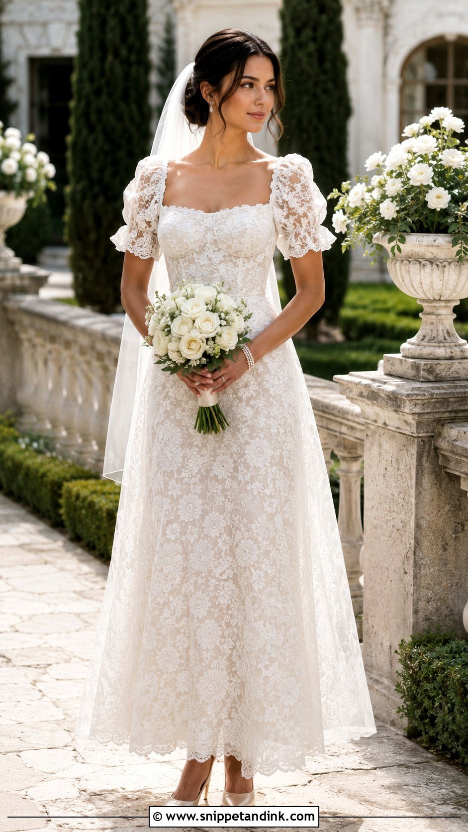 Lace Milkmaid Wedding Dress - Snippet and Ink - 20 Milkmaid Wedding Dress Ideas