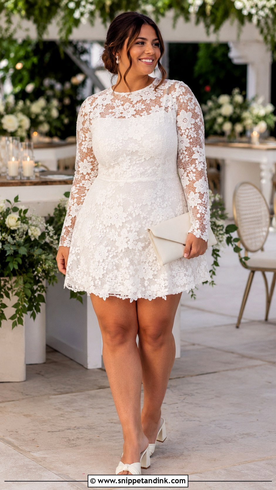 Lace Mini Dress Bridal After Party Outfit - Snippet and Ink - 20 Bridal After Party Outfit Ideas