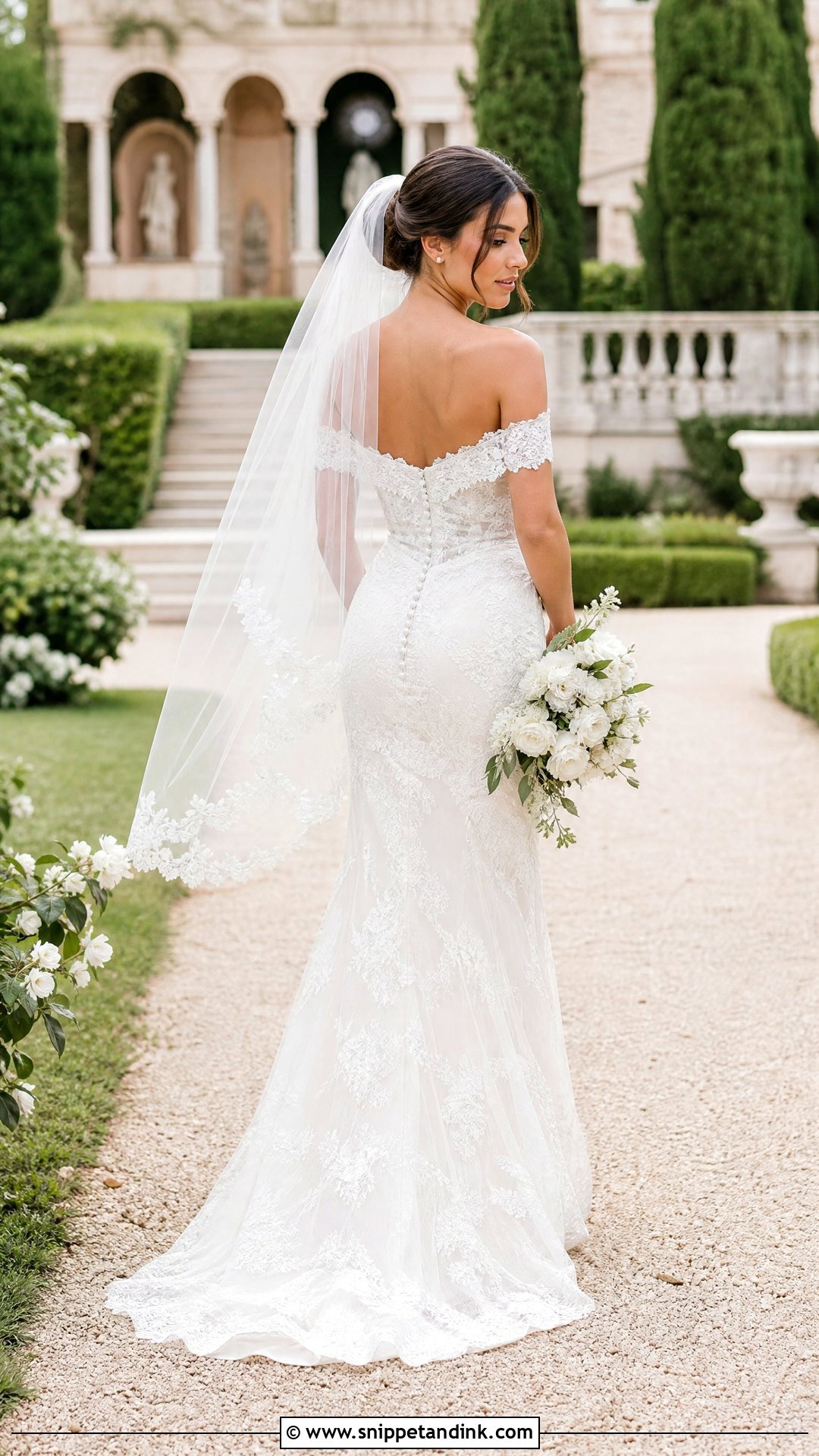 Lace Off Shoulder Mermaid Wedding Dress - Snippet and Ink - 20 Off Shoulder Mermaid Wedding Dress Ideas