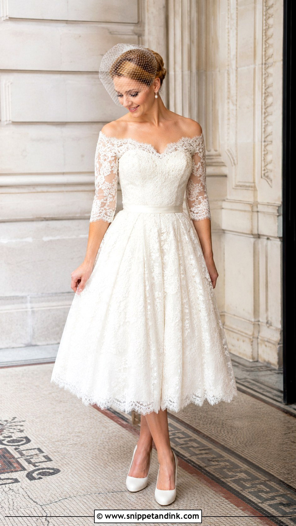 Lace Off The Shoulder Vintage Wedding Dress - Snippet and Ink - 25 Lace Off the Shoulder Wedding Dress Ideas