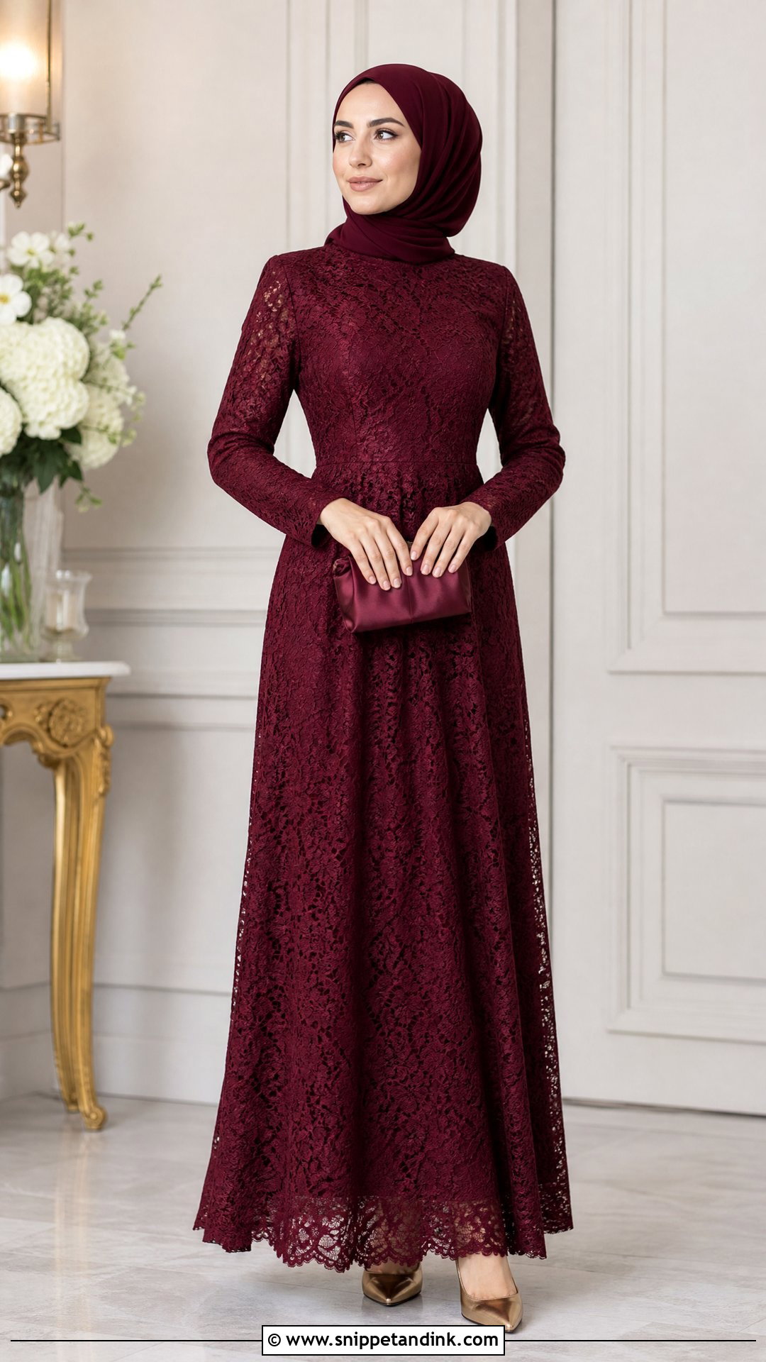 Lace Overlay Dress With Crepe Hijab - Snippet and Ink - 25 Dresses to Wear to a Wedding Hijab