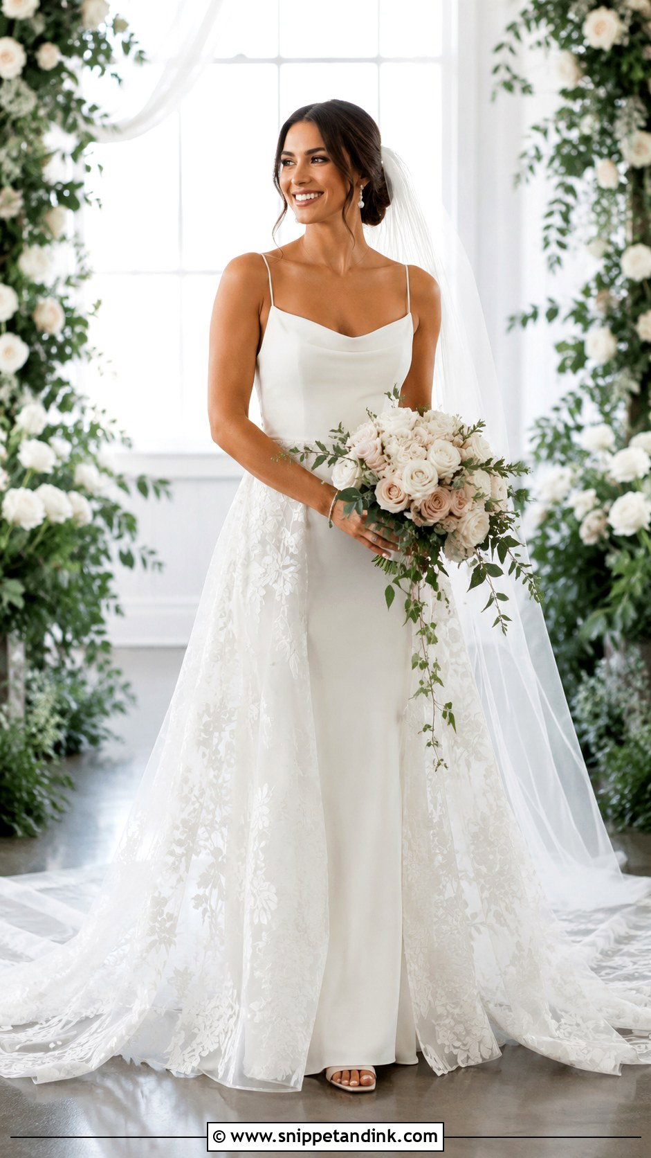 Lace Overskirt Giselle Wedding Dress - Snippet and Ink - 20 Giselle Wedding Dress Ideas