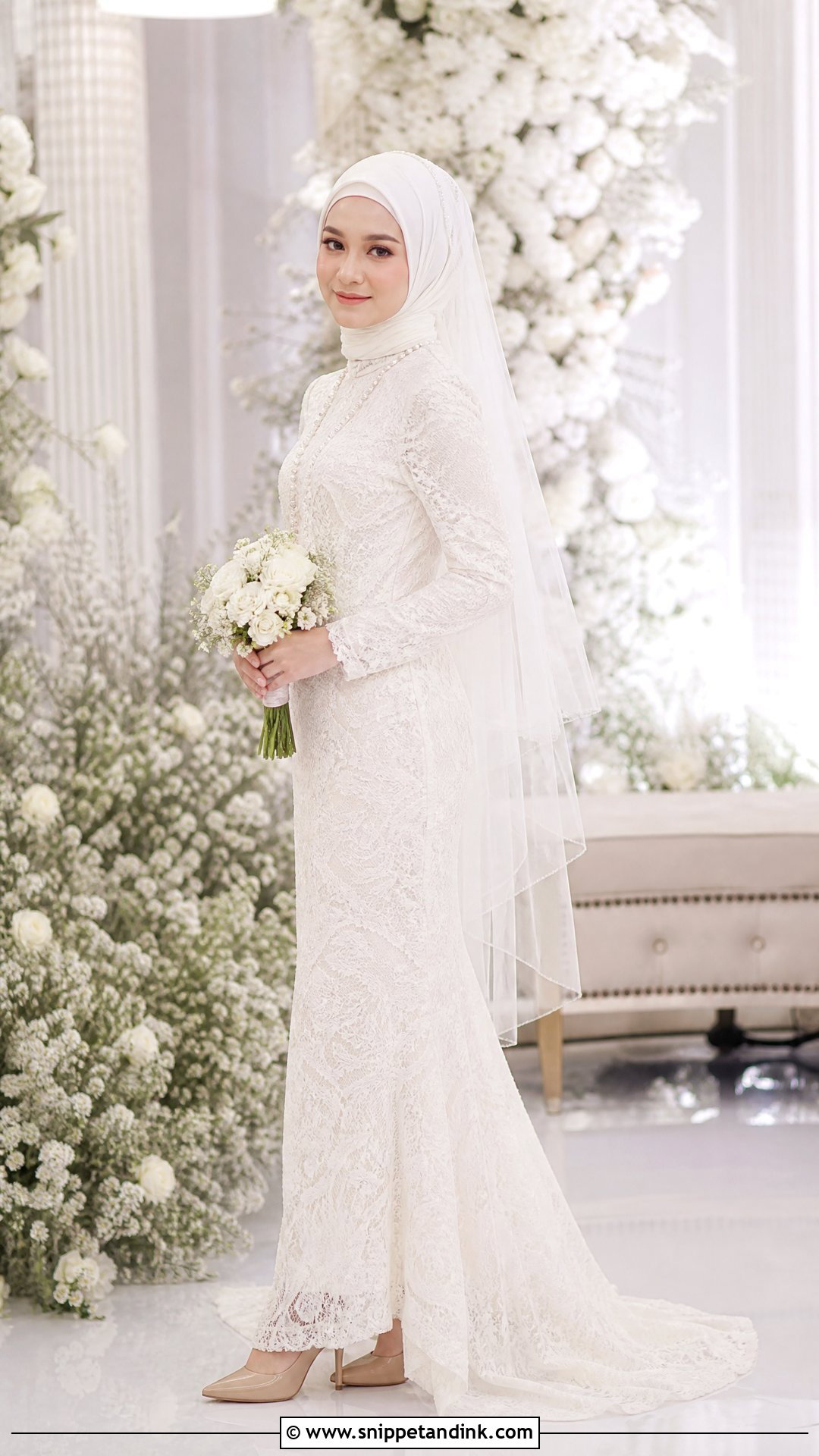 Lace Pengantin Muslimah Dress - Snippet and Ink - 25 Pengantin Muslimah Ideas
