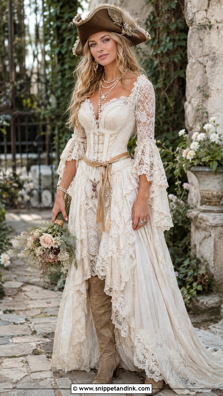 Lace Pirate Wedding Dress - Snippet and Ink - 25 Pirate Wedding Dress Ideas