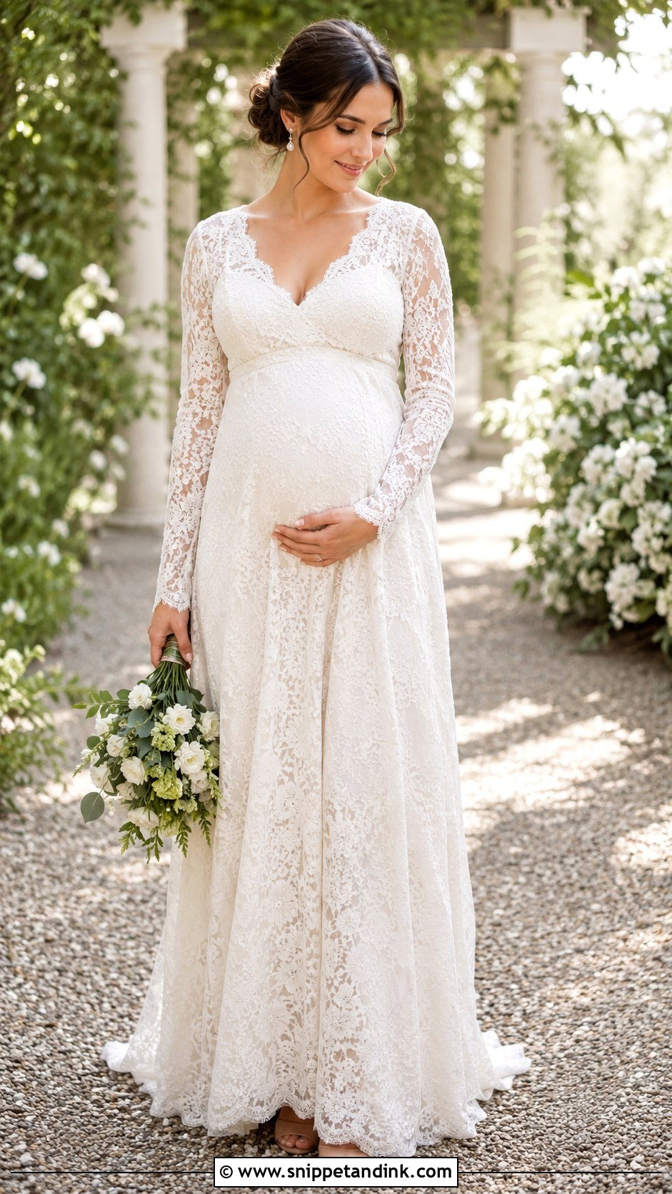 Lace Pregnancy Wedding Dress - Snippet and Ink - 30 Pregnancy Wedding Dress Ideas