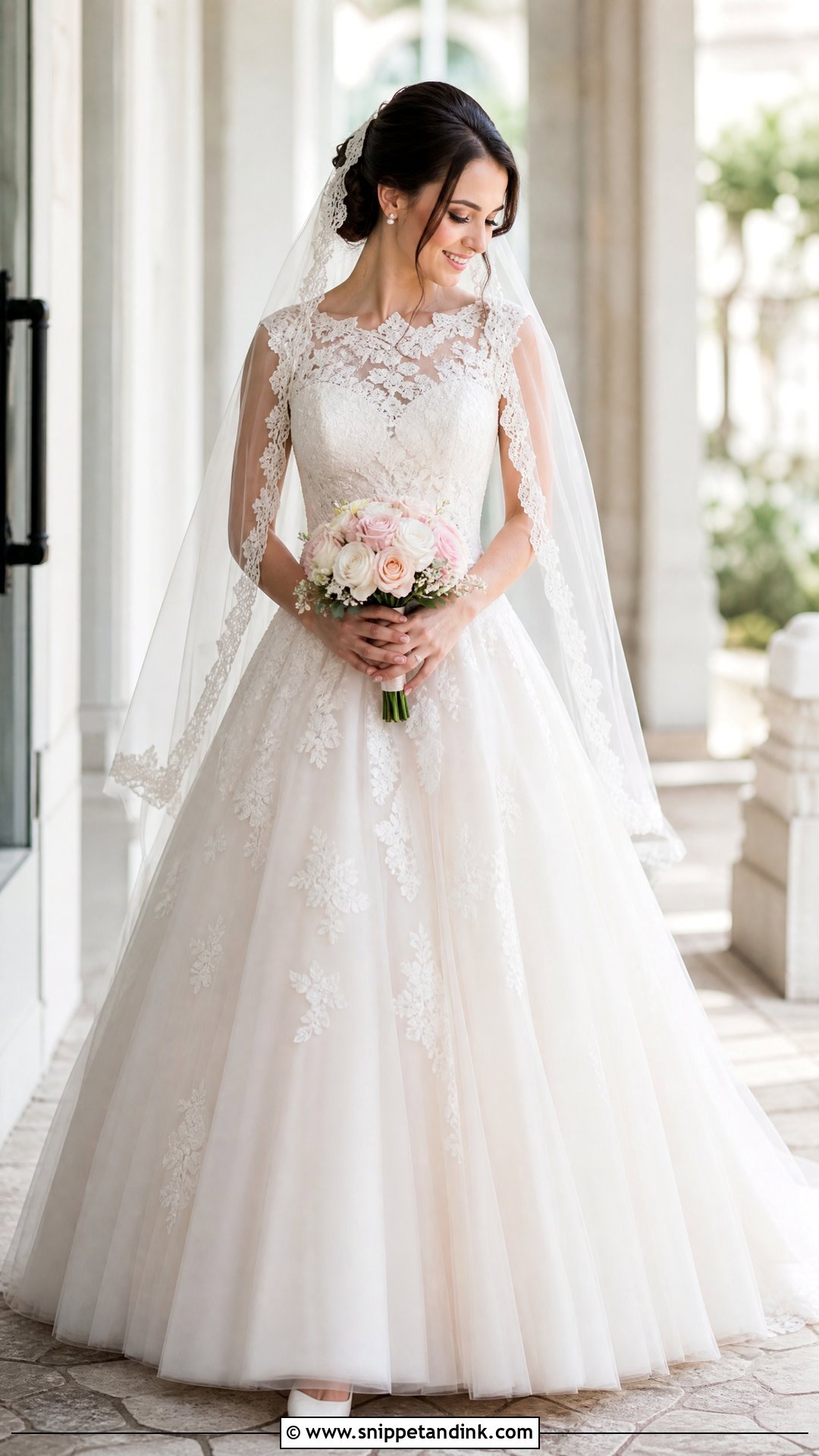 Lace Princess Cut Wedding Dress - Snippet and Ink - 20 Princess Cut Wedding Dress Ideas