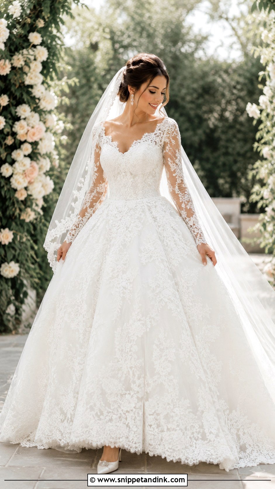 Lace Princess Gown Wedding Dress - Snippet and Ink - 25 Princess Gown Wedding Dress Ideas