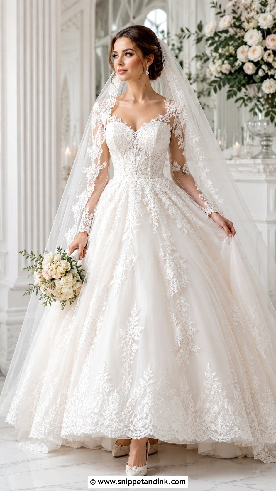Lace Puffy Wedding Dress - Snippet and Ink - 25 Puffy Wedding Dresses