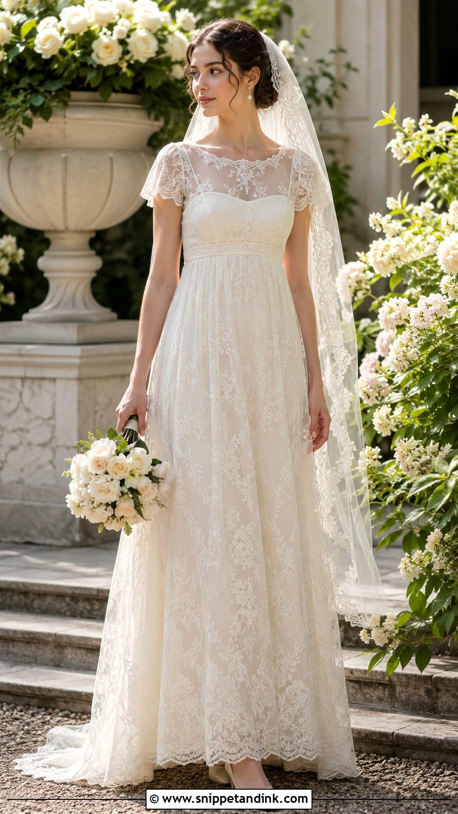 Lace Regency Era Wedding Dress - Snippet and Ink - 20 Regency Era Wedding Dress Ideas