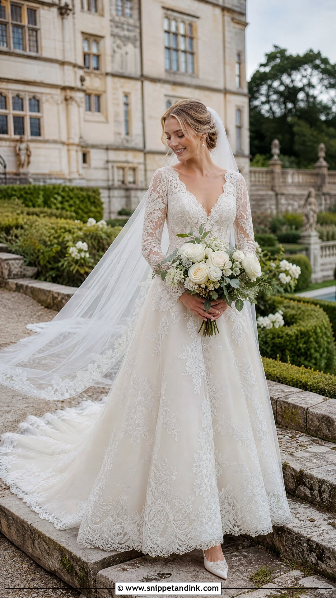 Lace Reign Wedding Dress With Long Sleeves - Snippet and Ink - 20 Reign Wedding Dress Ideas