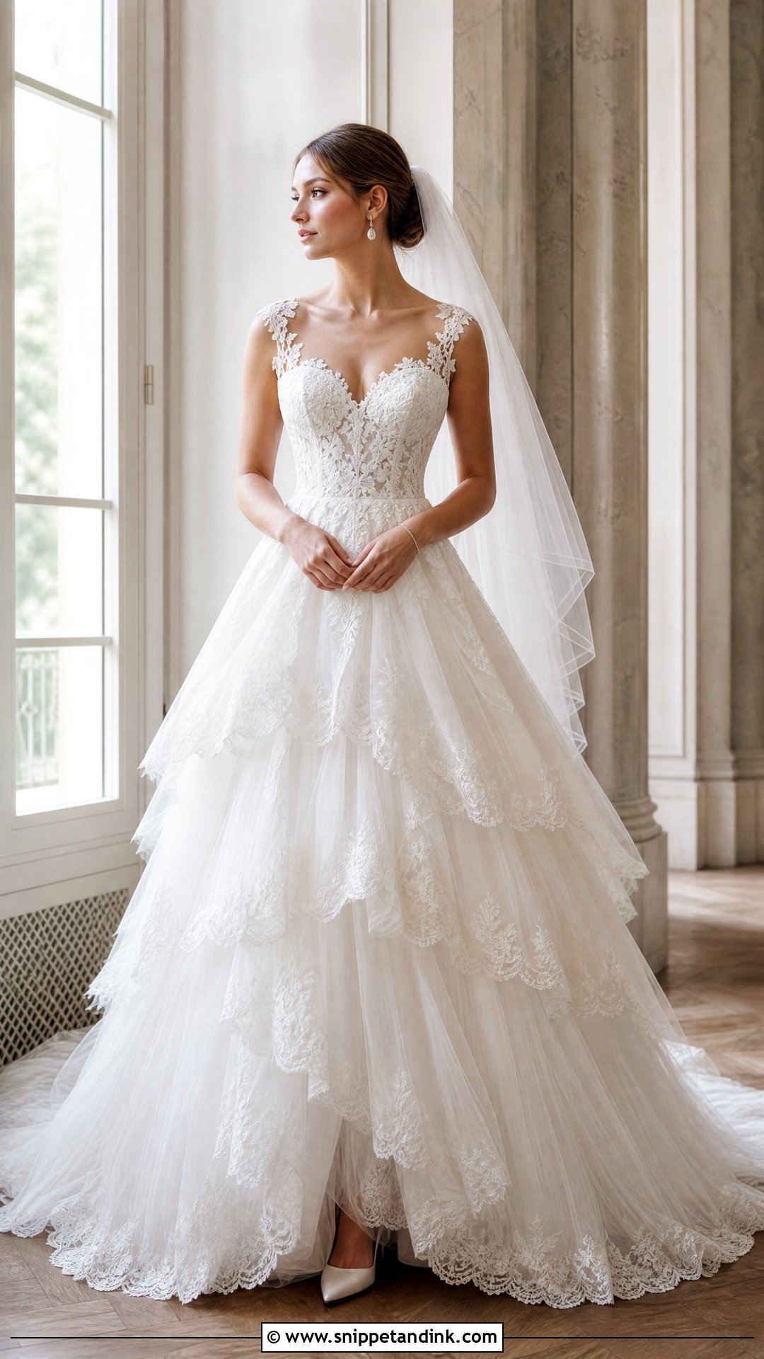 Lace Ruffle Bridal Gown - Snippet and Ink - 20 Ruffle Bridal Gown Ideas