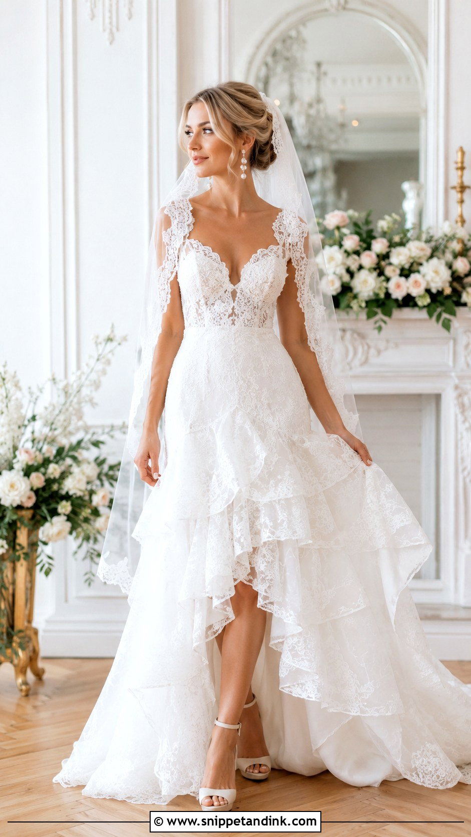 Lace Ruffle Wedding Dress - Snippet and Ink - 25 Ruffle Wedding Dress Ideas