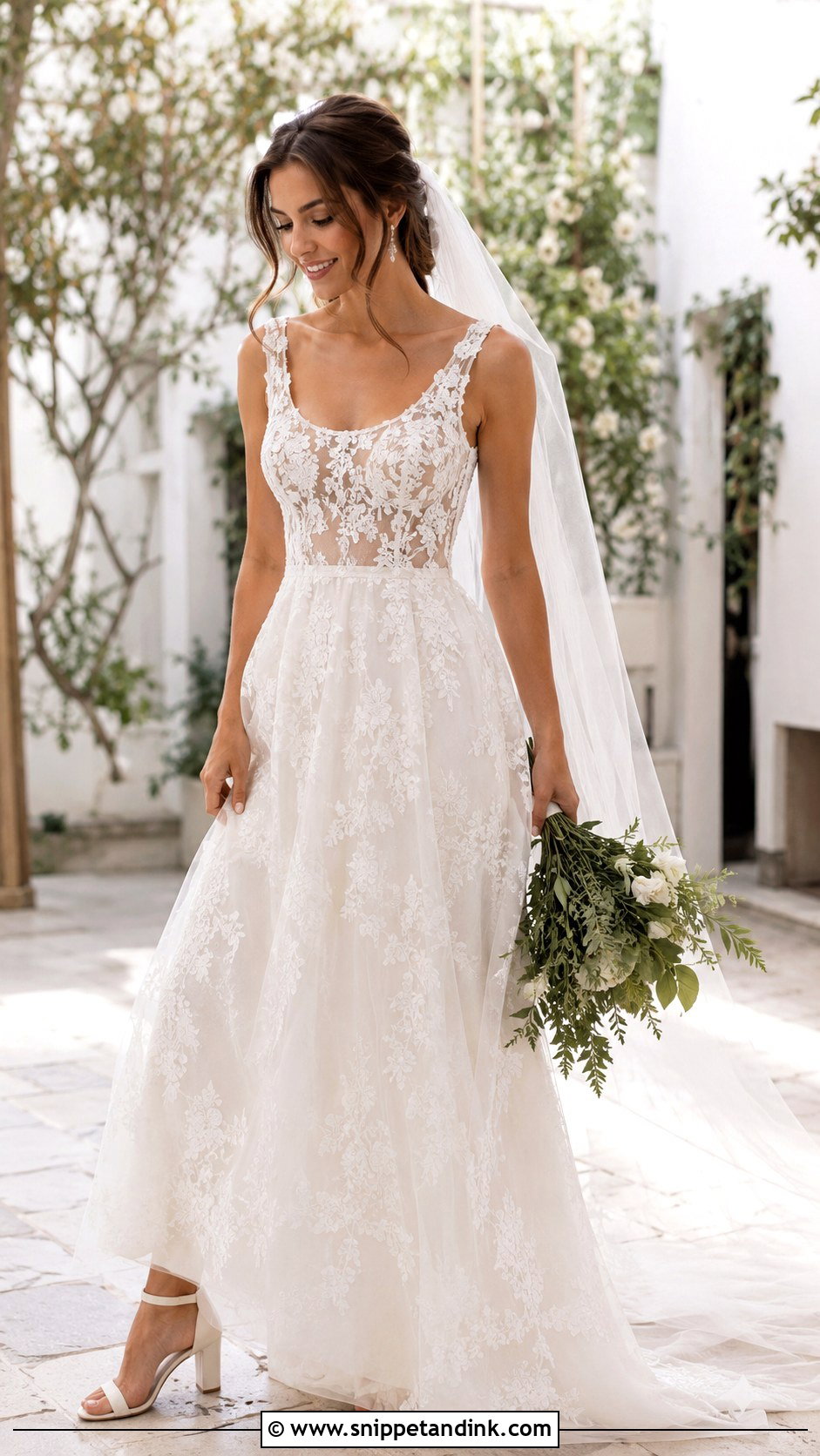 Lace Scoop Neck Wedding Dress - Snippet and Ink - 25 Scoop Neck Wedding Dress Ideas