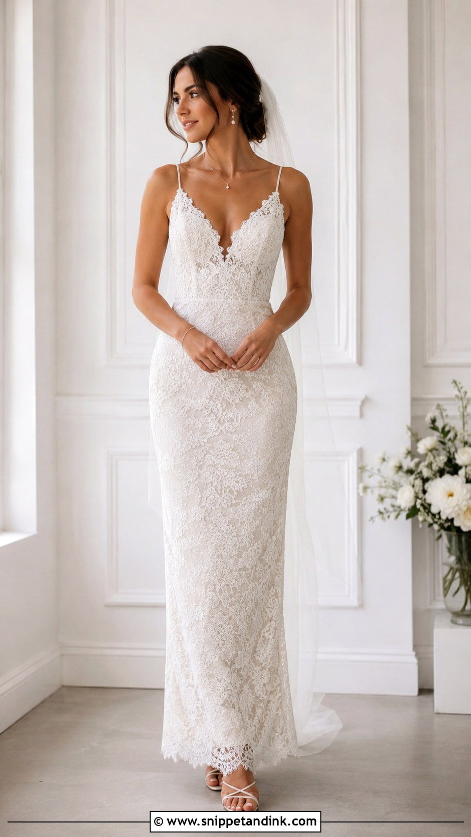 Lace Sheath Bridal Dress - Snippet and Ink - 25 Lace Bridal Dress Ideas