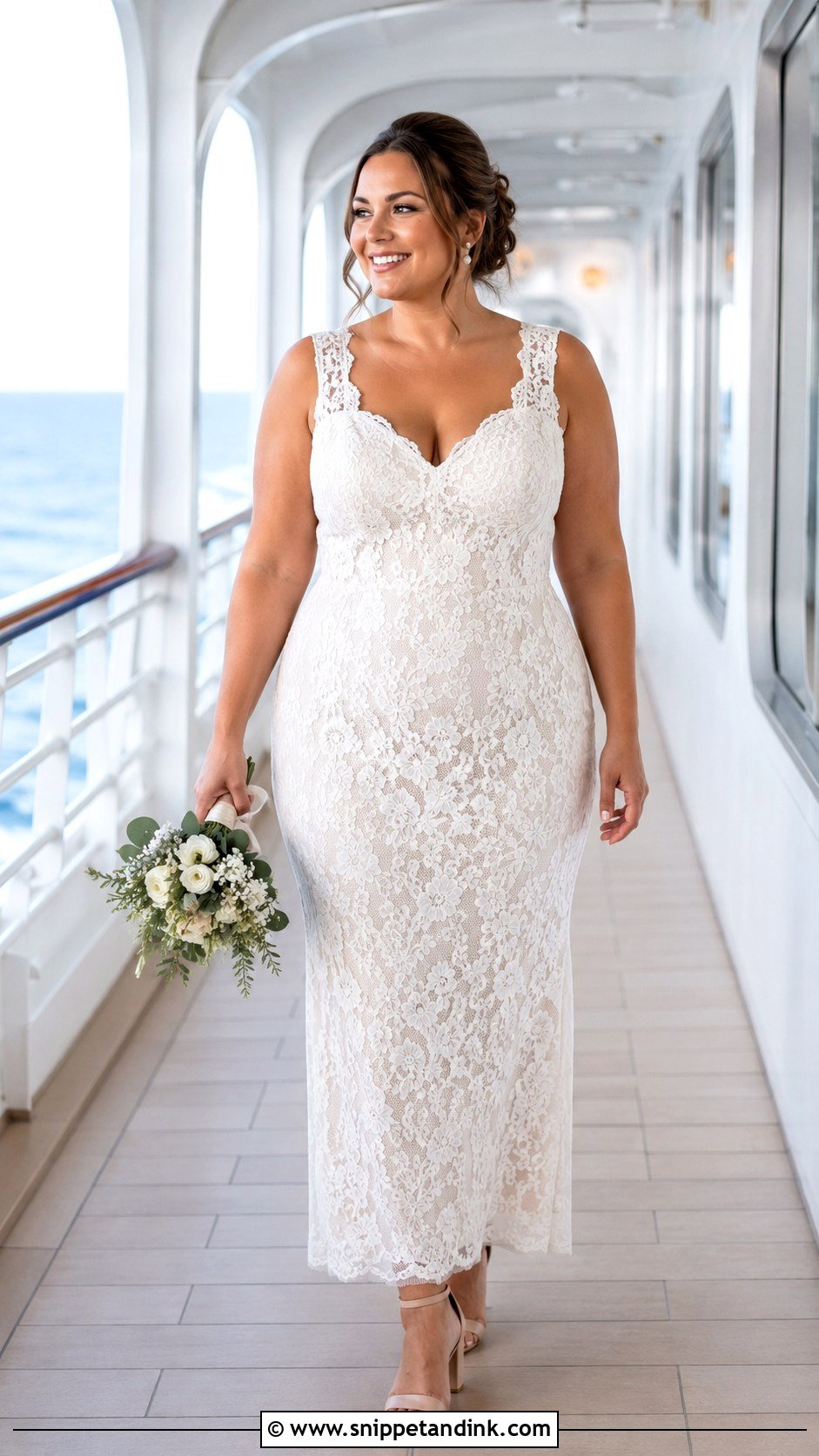 Lace Sheath Cruise Wedding Dress - Snippet and Ink - 20 Cruise Wedding Dress Ideas