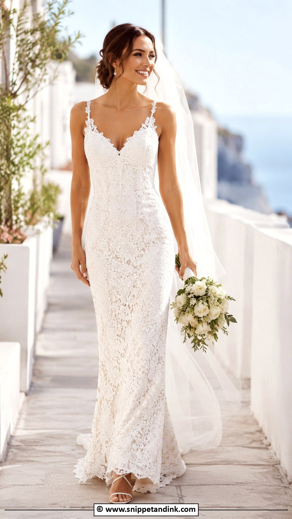Lace Sheath Wedding Dress - Snippet and Ink - 25 Lacy Wedding Dresses