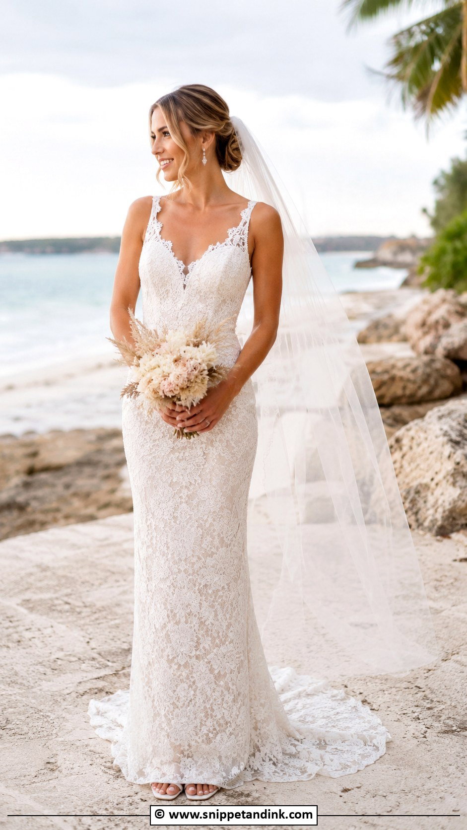 Lace Sheath Wedding Gown - Snippet and Ink - 25 Lace Wedding Gown Ideas