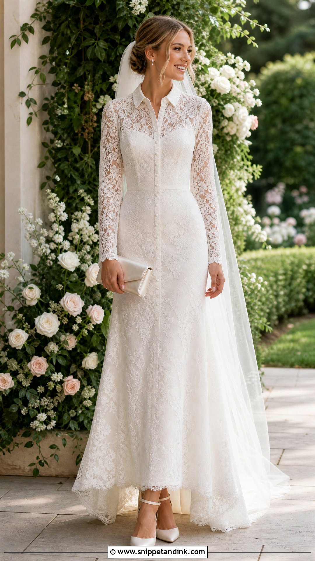 Lace Shirt Wedding Dress - Snippet and Ink - 20 Shirt Wedding Dress Ideas