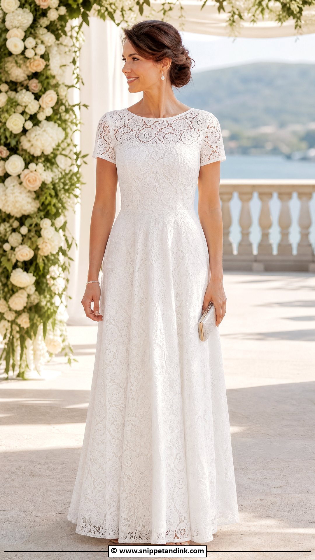 Lace Short Sleeve Gown For Wedding - Snippet and Ink - 35 Latest Lace Styles for Wedding