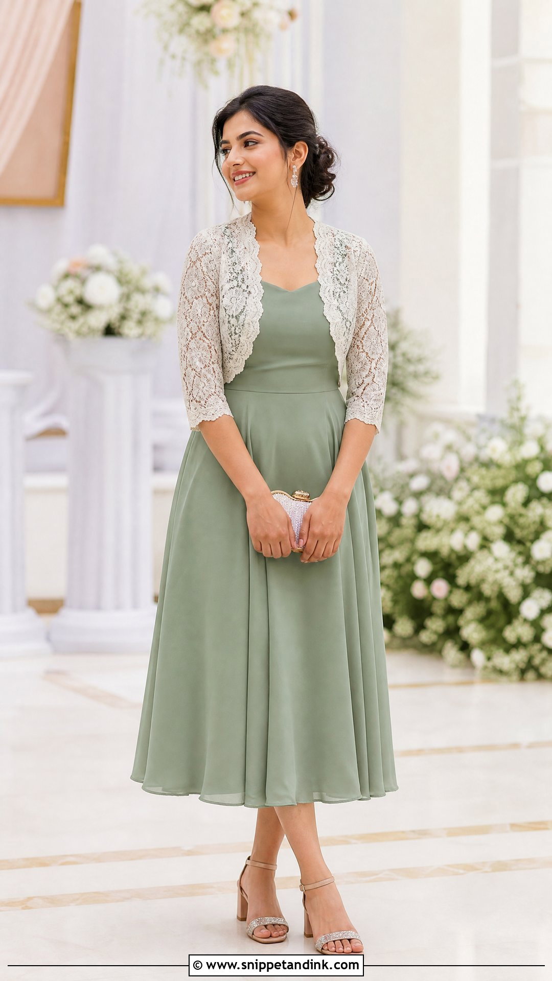 Lace Shrug With Bridesmaid Dress - Snippet and Ink - 20 Shrugs for Dresses Indian Wedding