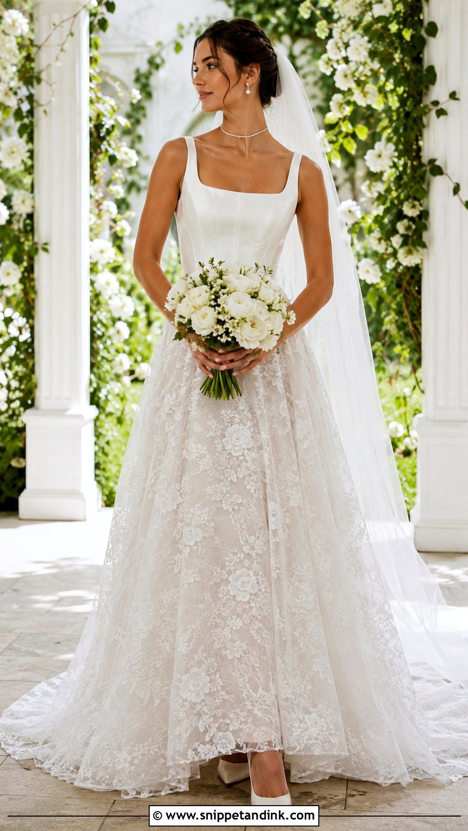 Lace Skirt Corset Wedding Dress - Snippet and Ink - 20 Barbra Palvin Wedding Dress Ideas