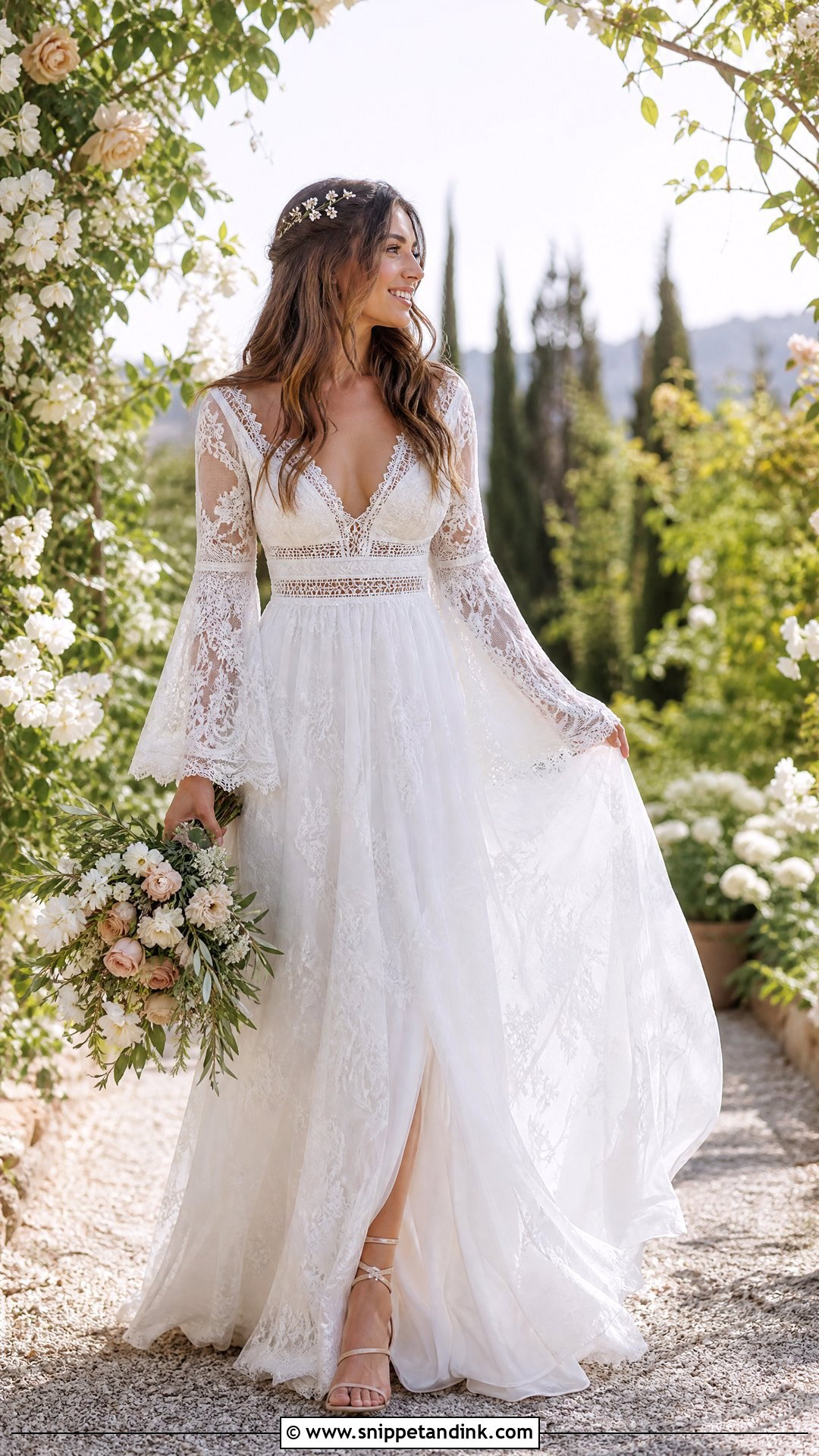 Lace Sleeve Boho Wedding Dress - Snippet and Ink - 25 Lace Sleeves Wedding Dress