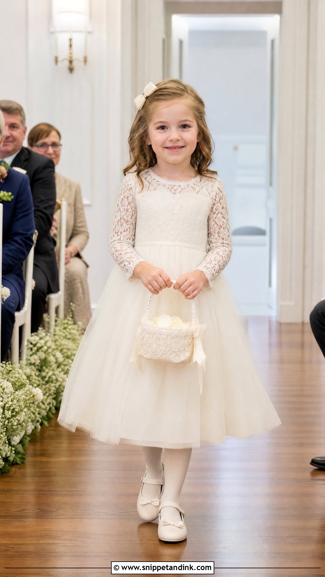 Lace Sleeve Flower Girl Wedding Dress - Snippet and Ink - 20 Wedding Dress for Kids Girl Ideas