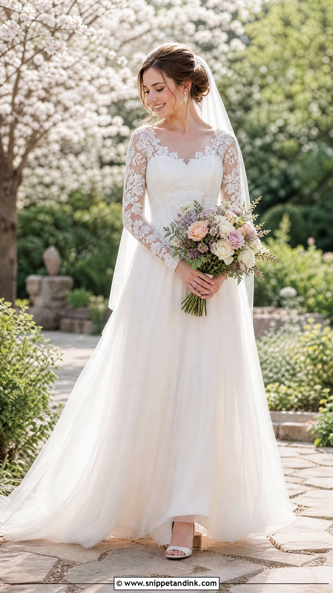 Lace Sleeve Garden Wedding Dress - Snippet and Ink - 25 Lace Sleeves Wedding Dress