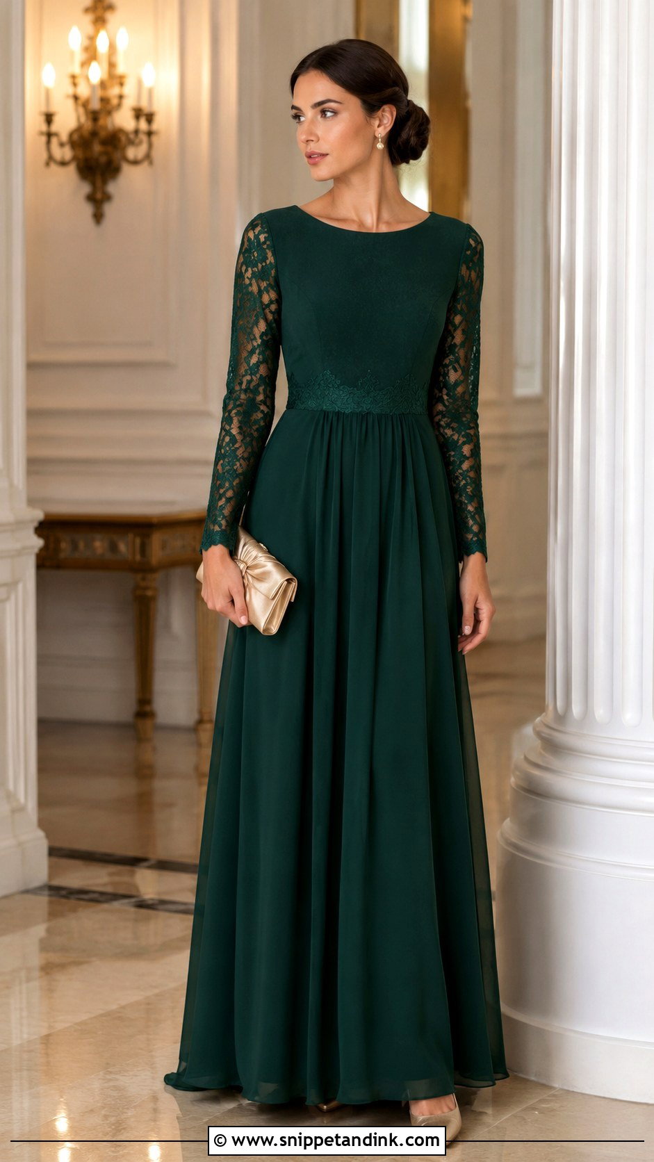 Lace Sleeve Gown For Formal Wedding - Snippet and Ink - 20 Formal Wedding Attire Women Ideas