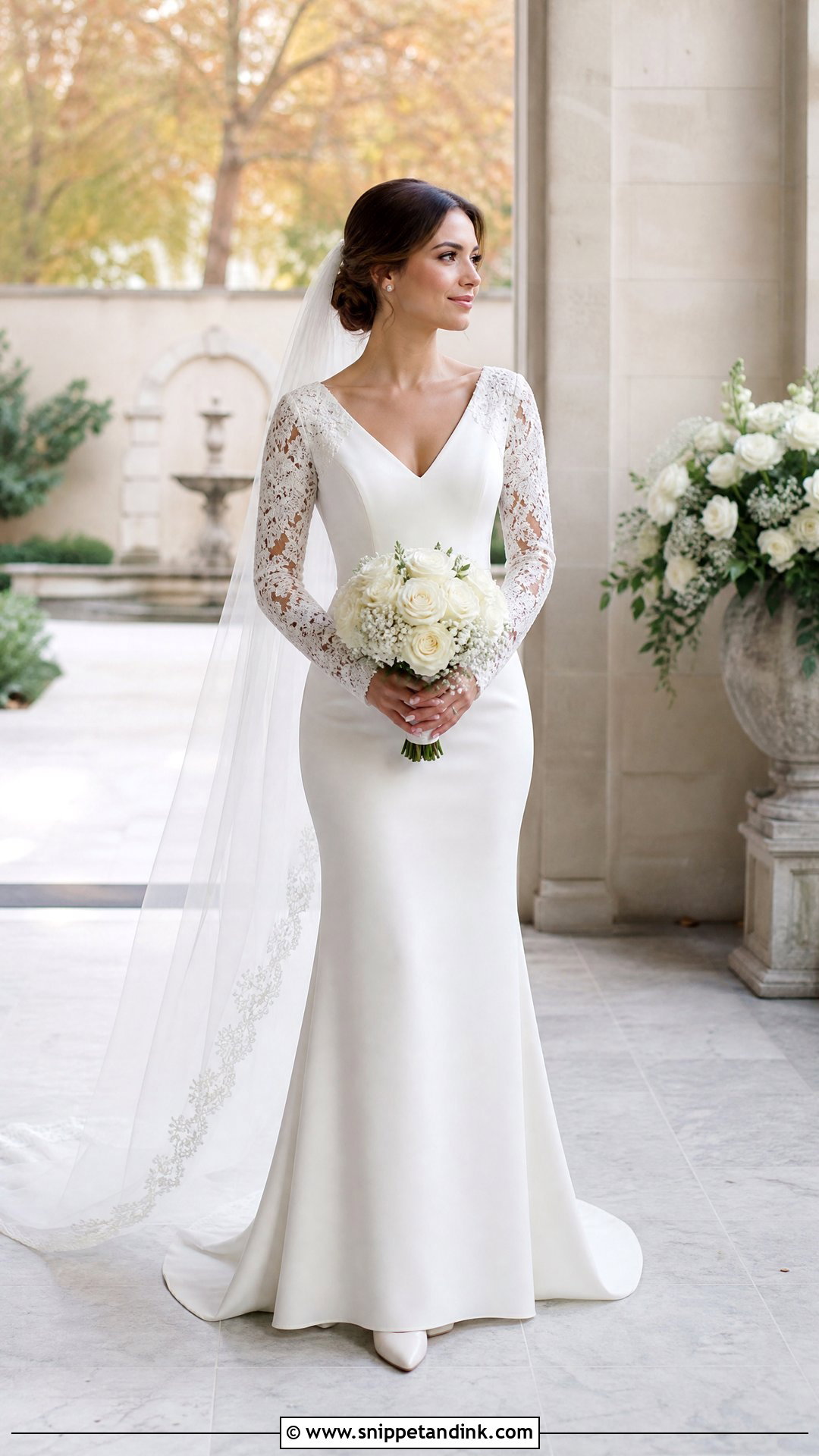 Lace Sleeve Mermaid Wedding Dress - Snippet and Ink - 25 Simple Mermaid Wedding Dress Ideas