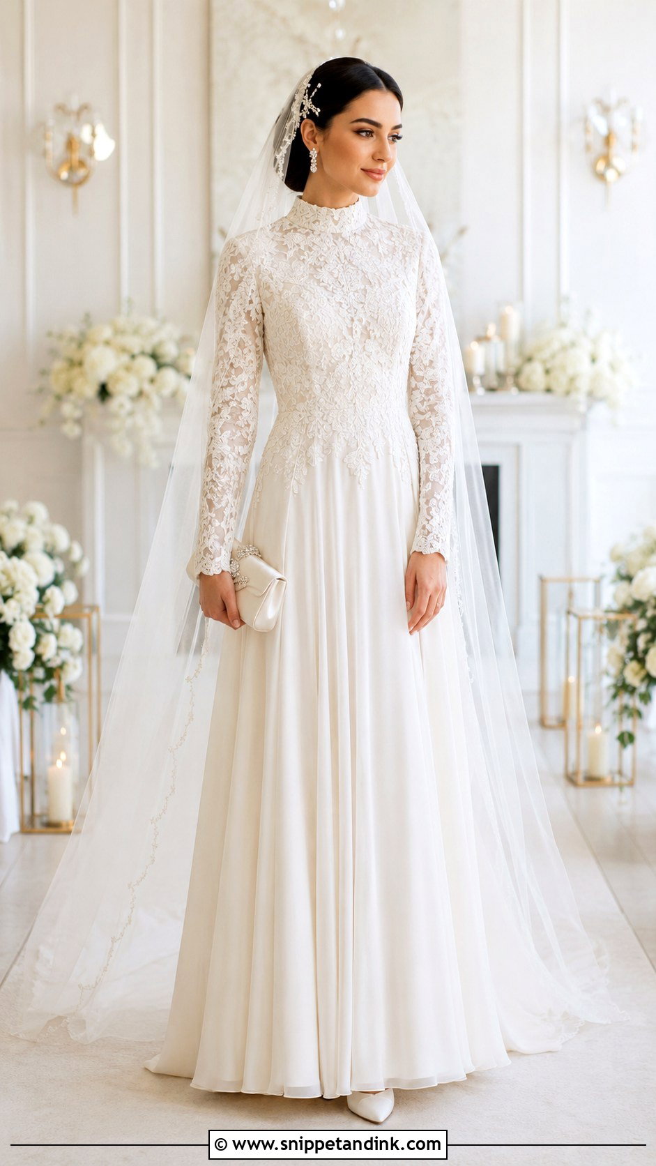 Lace Sleeve Nikah Gown - Snippet and Ink - 20 Dress for Nikah Ideas