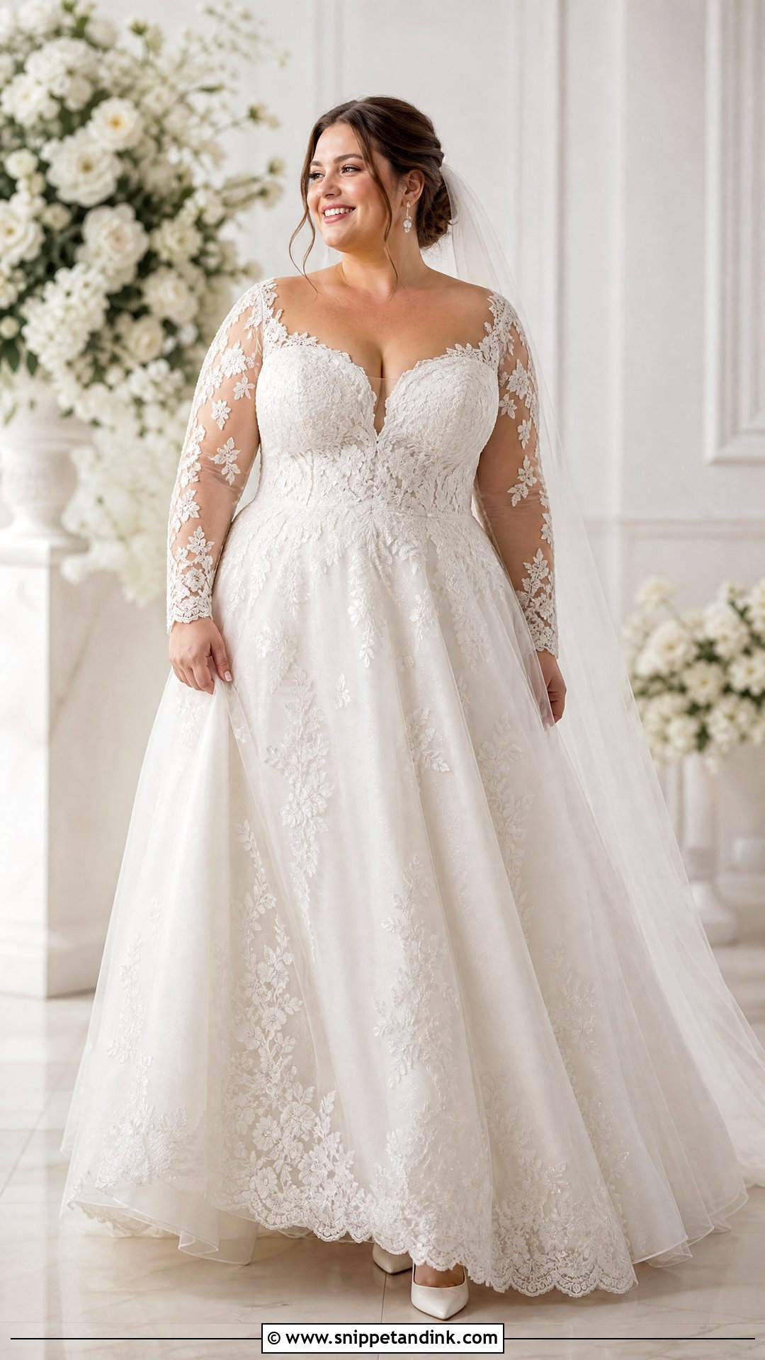 Lace Sleeve Plus Size Wedding Dress - Snippet and Ink - 25 Lace Sleeves Wedding Dress