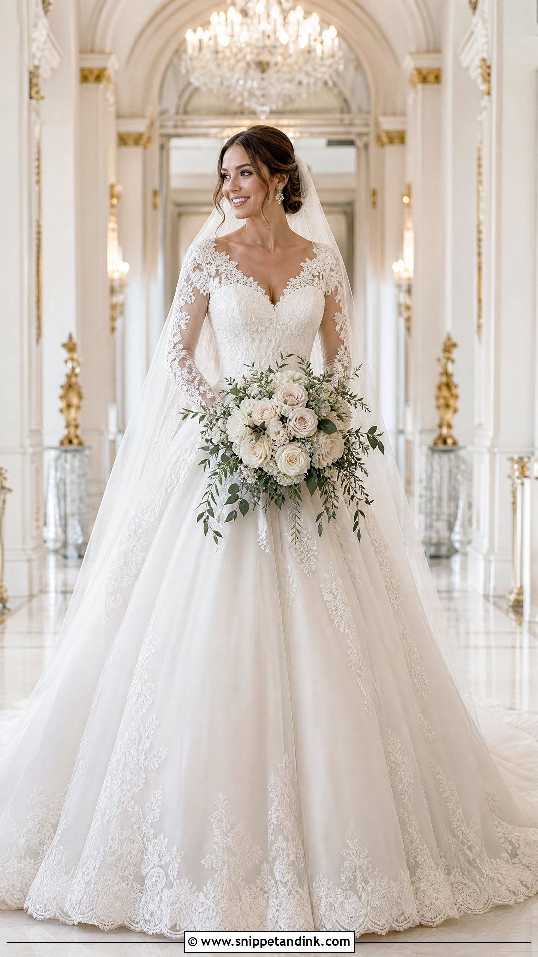 Lace Sleeve Princess Wedding Dress - Snippet and Ink - 25 Lace Sleeves Wedding Dress