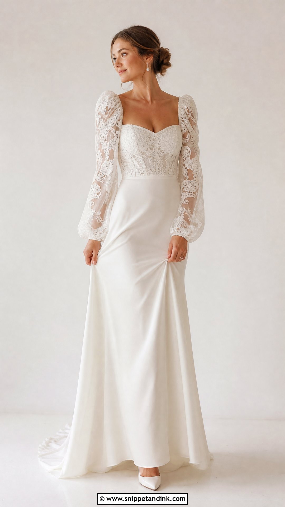 Lace Sleeve Puff Sleeve Wedding Dress - Snippet and Ink - 25 Lace Sleeves Wedding Dress