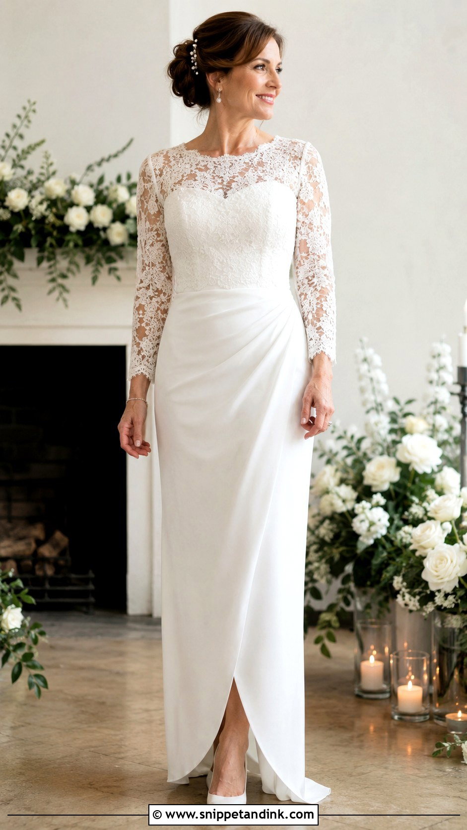 Lace Sleeve Second Marriage Wedding Dress - Snippet and Ink - 25 Second Marriage Wedding Dress Ideas