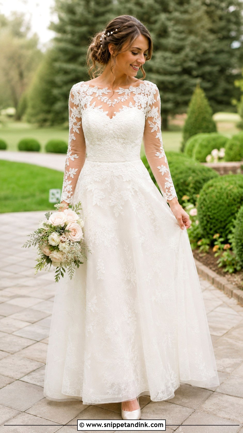 Lace Sleeve Wedding Dress - Snippet and Ink - 25 Fairycore Wedding Dress Ideas