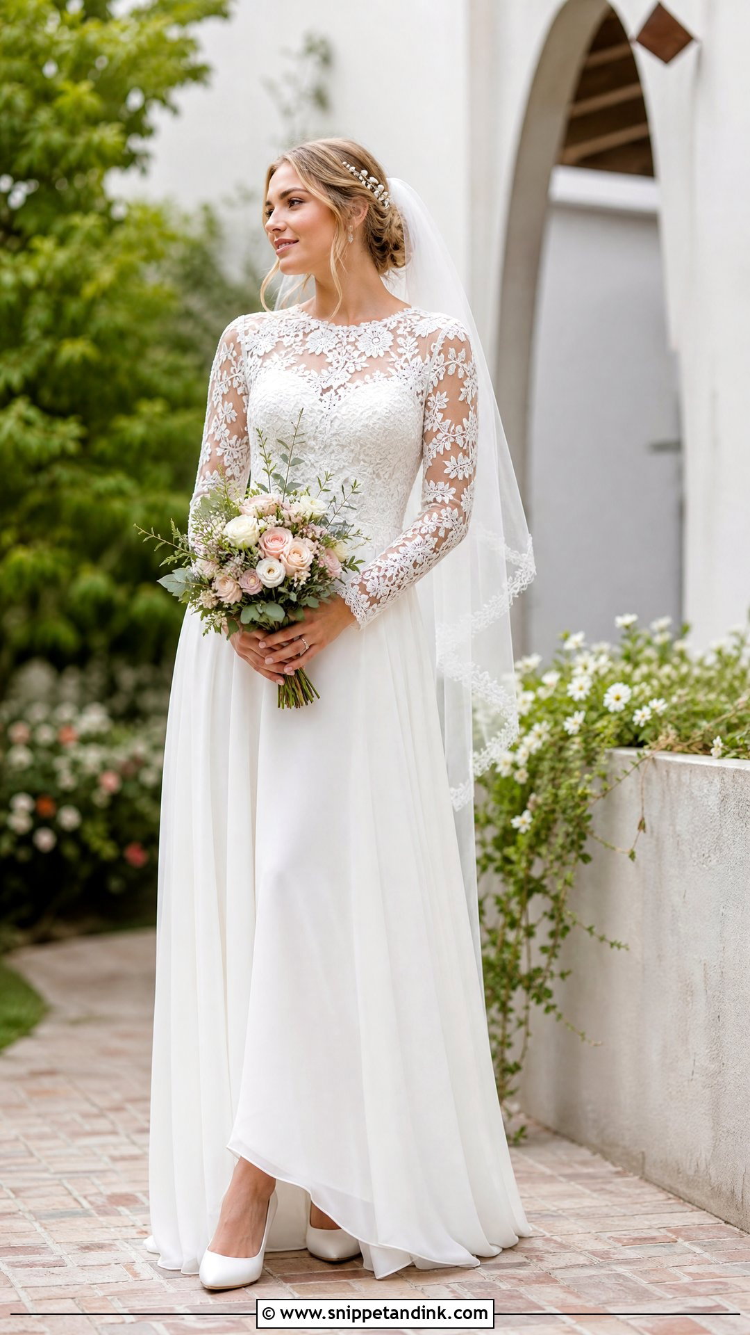 Lace Sleeve Wedding Dress - Snippet and Ink - 20 Sewing Wedding Dress Ideas